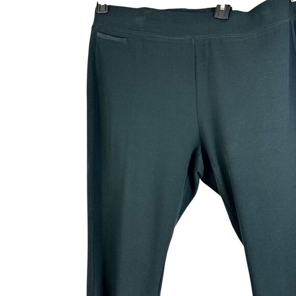 J. Jill Black Ponte Pull on Pants Zip Ankle Hem Skinny Taper Stretch  Size XL - Picture 2 of 9